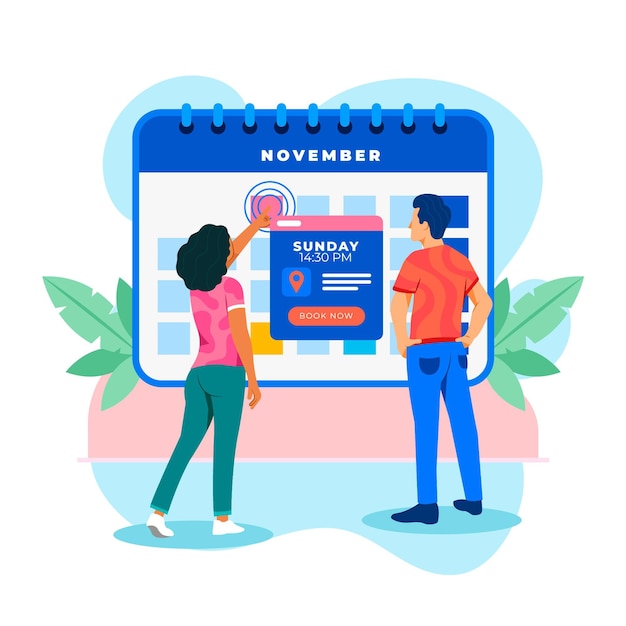 Appointment booking with calendar concept