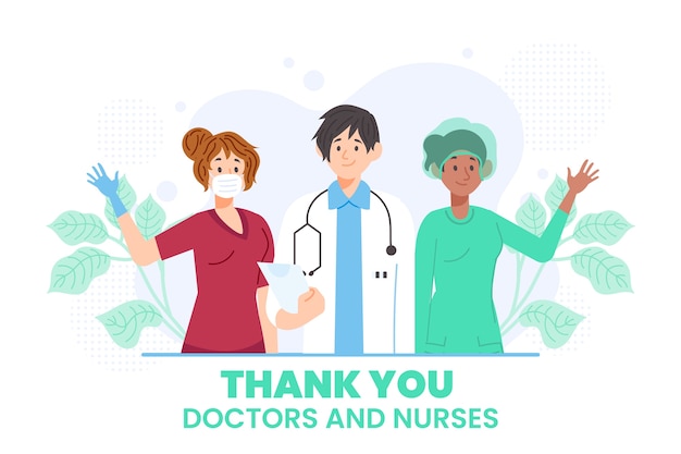 Free Vector appreciation illustration of doctors and nurses