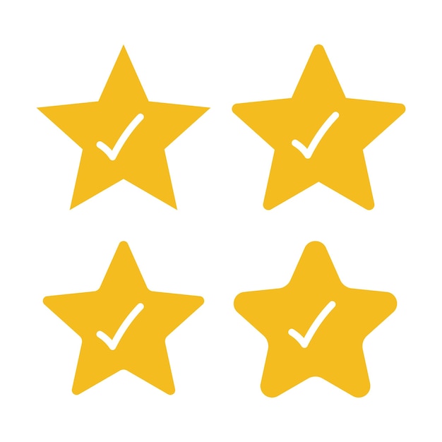 Approve Stars With Check Marks