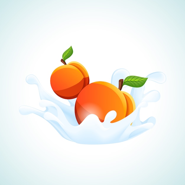 Apricots in milk splash