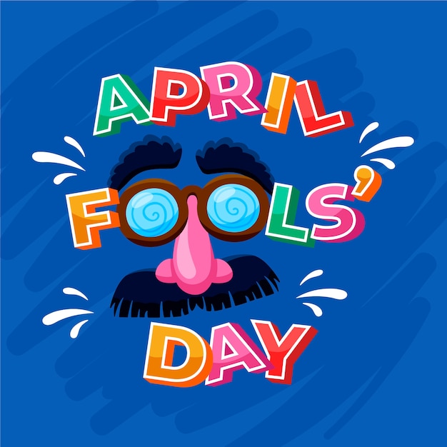 Free Vector april fools day with mask