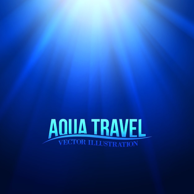 Aqua travel title over blue underwater environment.