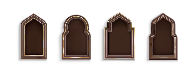 Free vector arab frame in form of traditional shape window