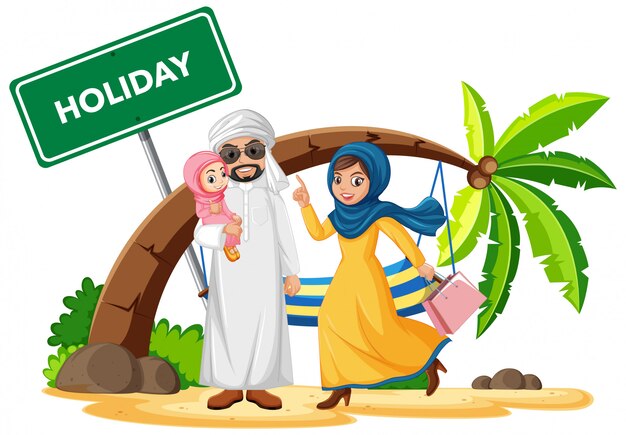 Arabian family on holiday