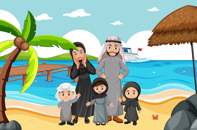 Arabian family on holiday