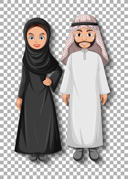 Arabic couple cartoon character