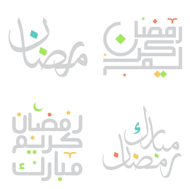 Arabic Greeting Typography Set for Ramadan Kareem Celebrations