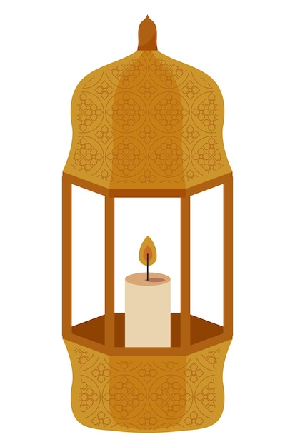 Free Vector arabic lamp with candle icon