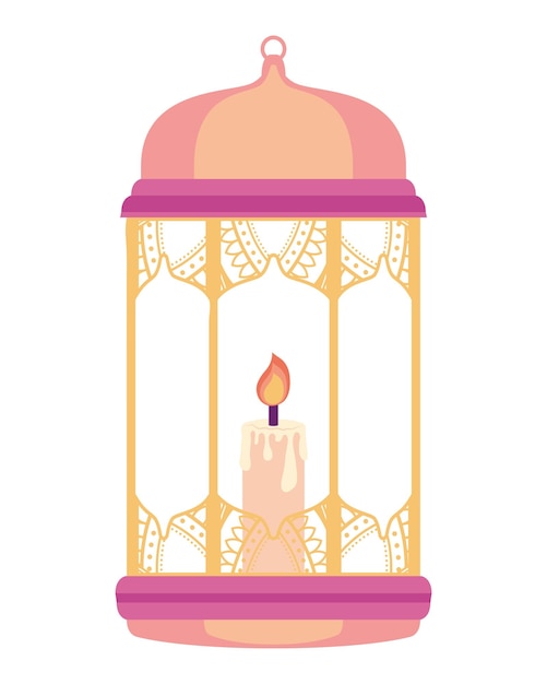 Free Vector arabic lamp with candle