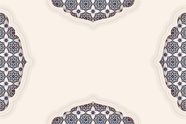 Free Vector arabic ornamental background in paper style