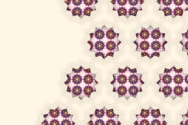 Free vector arabic ornamental background in paper style