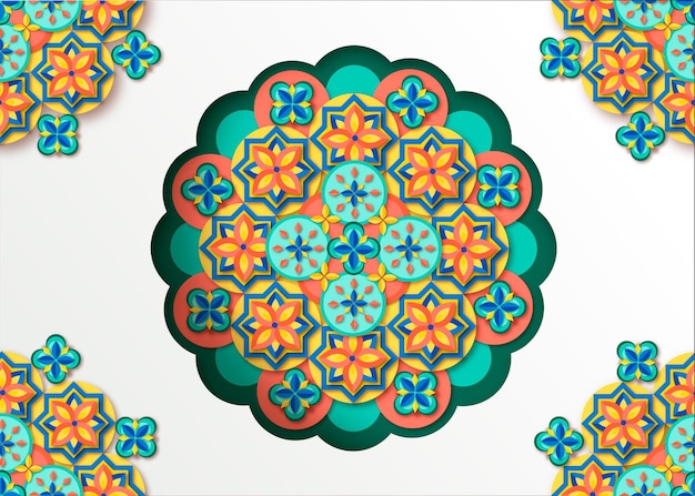 Free vector arabic ornamental background in paper style