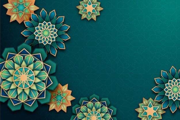 Arabic ornamental background in paper style