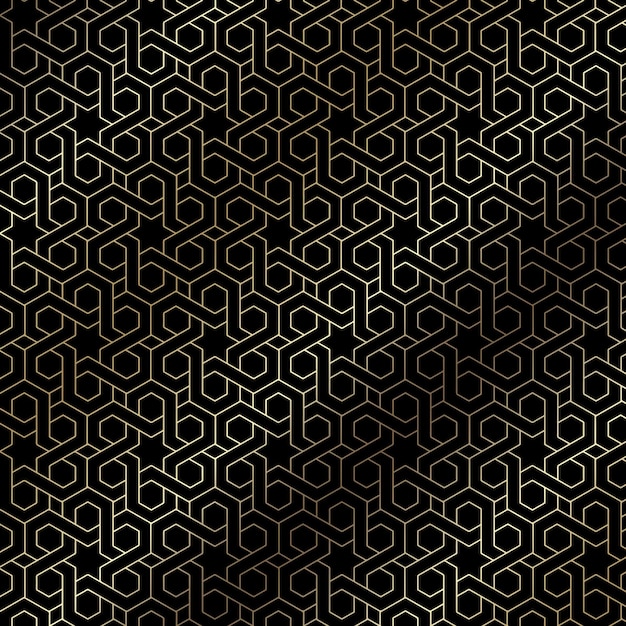 Arabic themed pattern background in gold and black