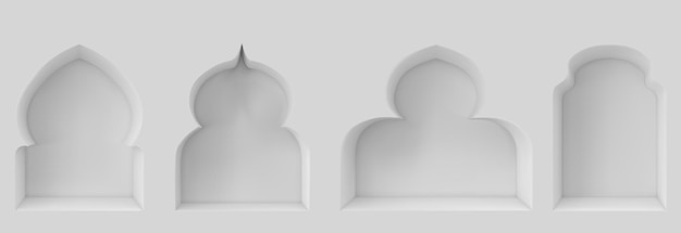 Free Vector arch window of mosque or muslim building