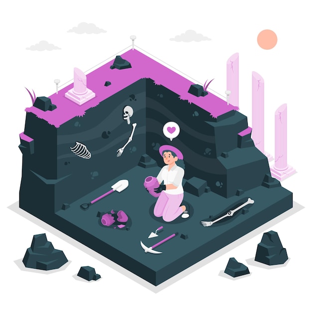 Free Vector archaeologist concept illustration