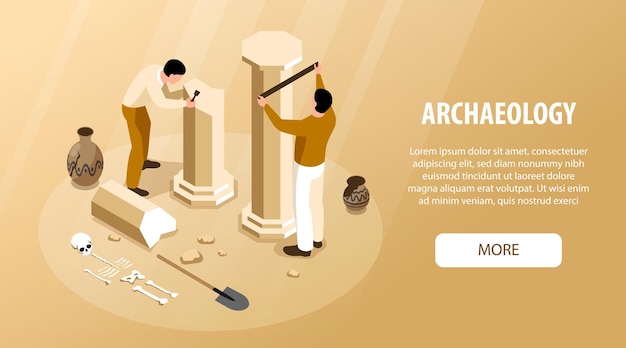 Free Vector archaeology horizonal banner