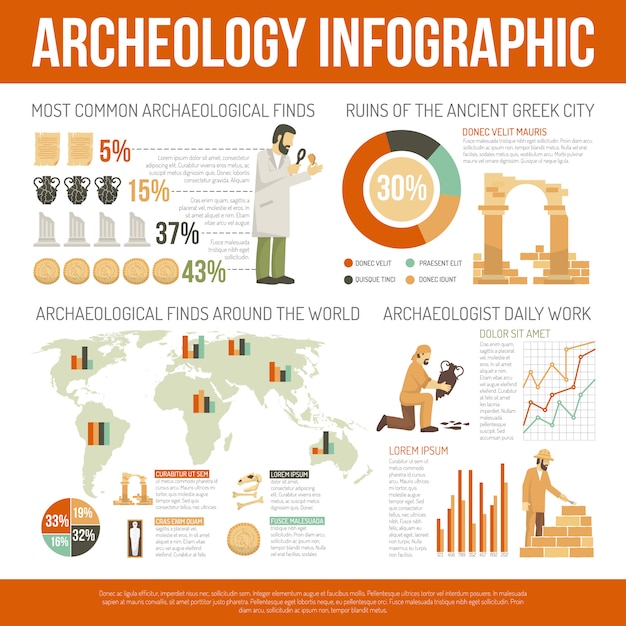 Archeology Infographics Illustration