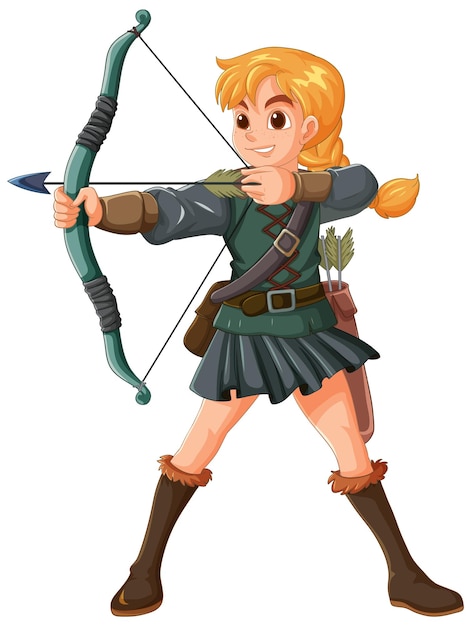 Free Vector archer woman ready to shoot