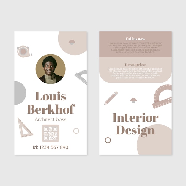 Architect id card template design