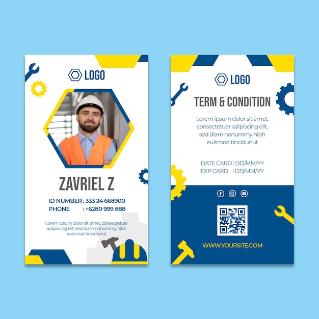 Architect id card template design