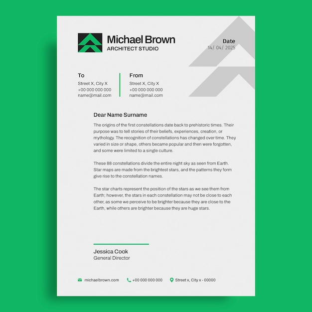 Architect letterhead template design