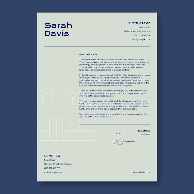 Architect letterhead template