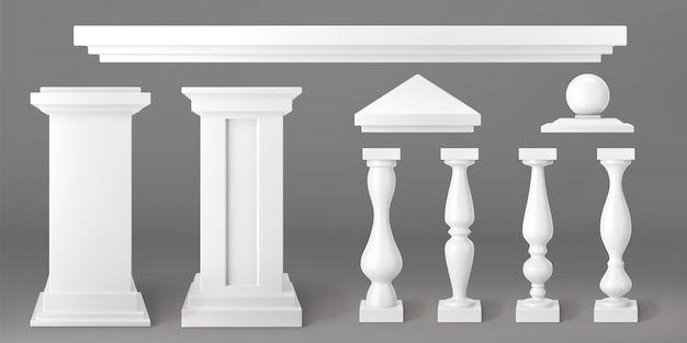 Free vector architecture elements of balustrade