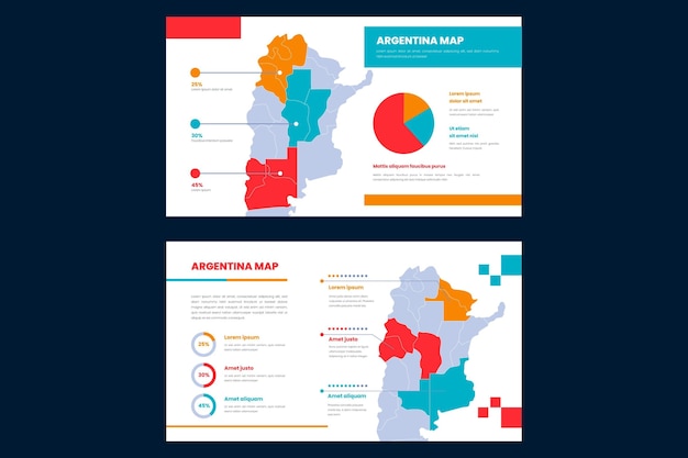 Free Vector argentina map infographic in flat design