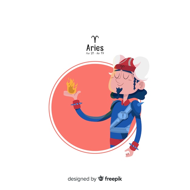 Aries character hand drawn style