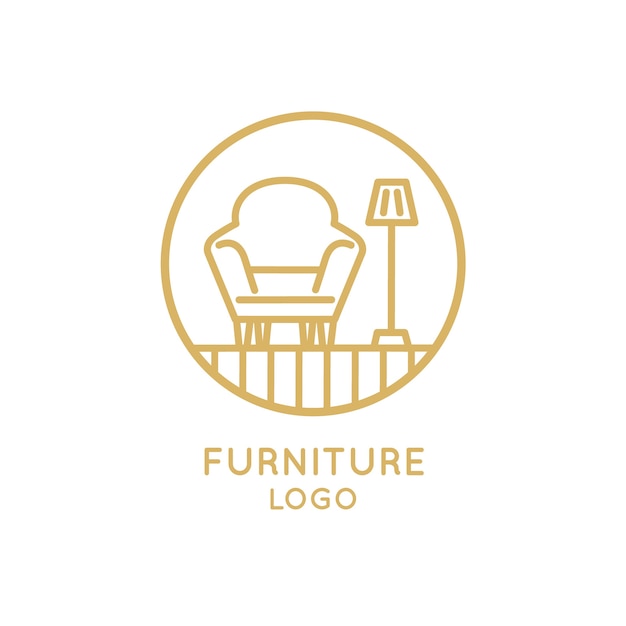 Armchair and lamp furniture business company logo