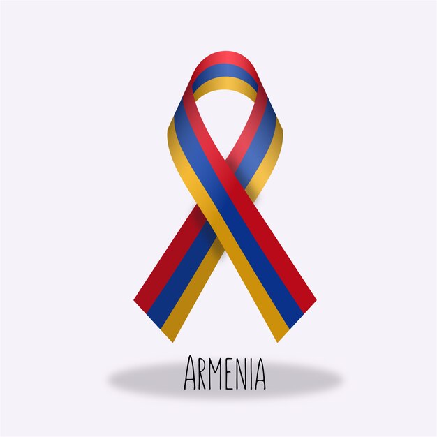 Armenia flag ribbon design