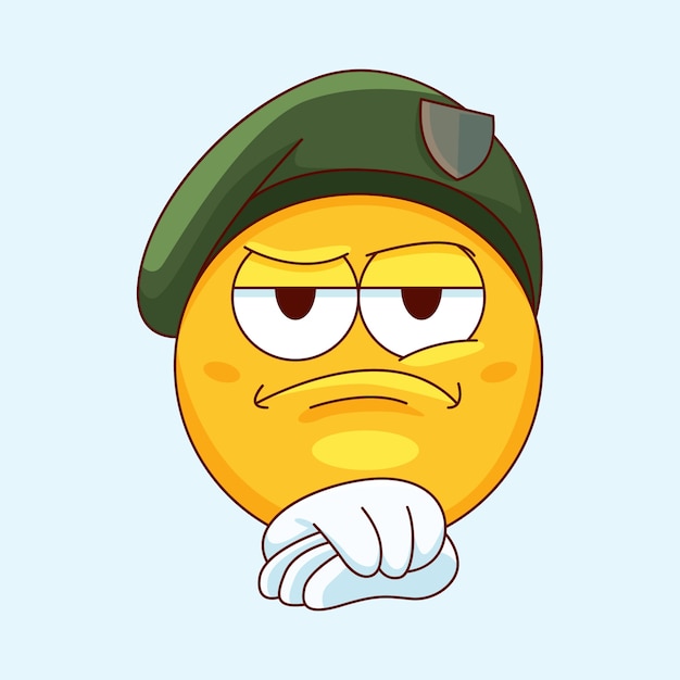 Free Vector army emoji illustration