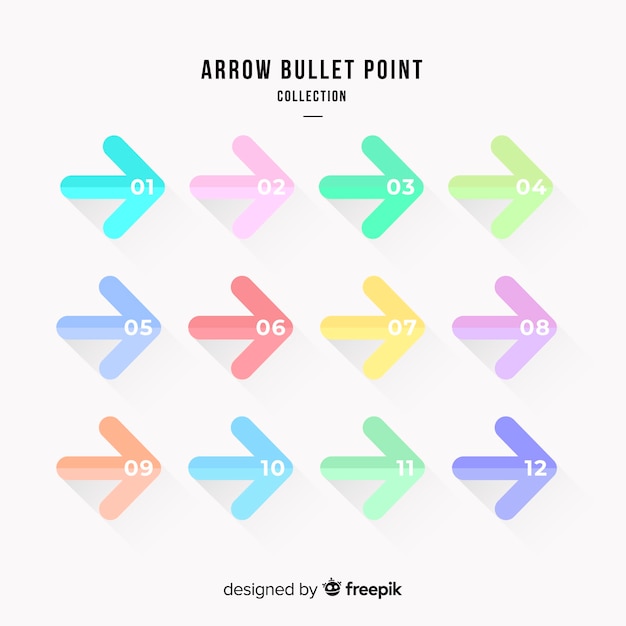 Free vector arrow bullet point collection