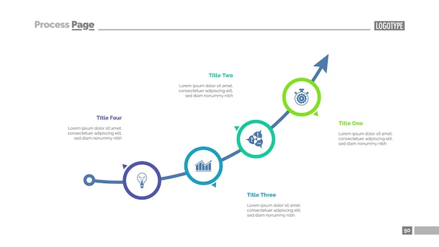 Arrow Chart with Four Elements Template