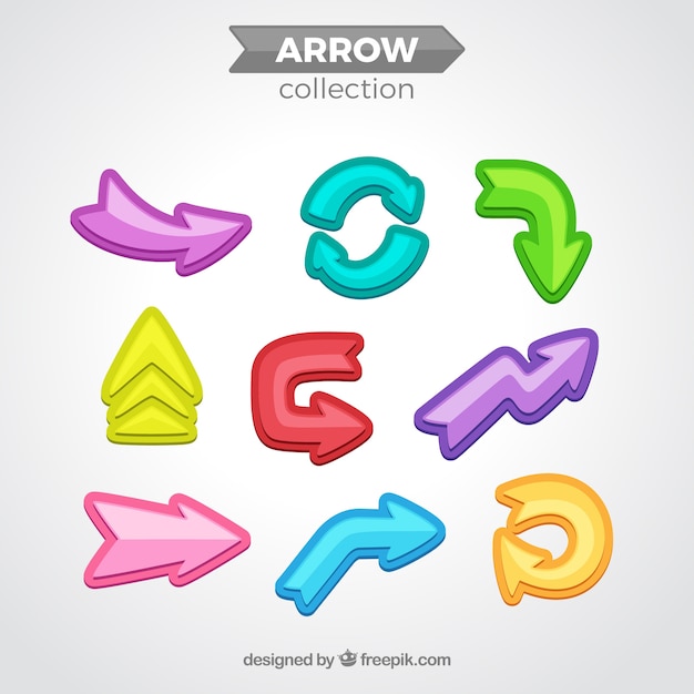 Arrow collection with flat design