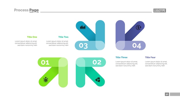 Free vector arrow diagram with four elements