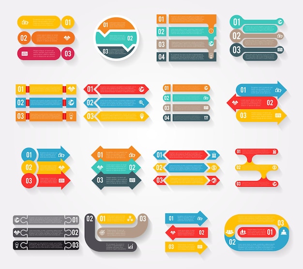 Free Vector arrows infographics elements set