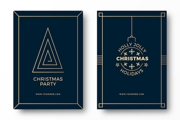 Art Deco Christmas Party Cards