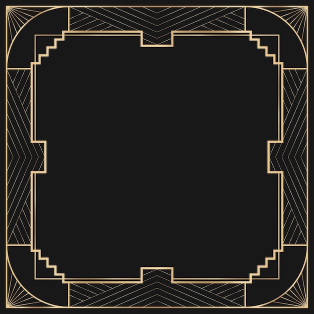 Art deco  frame with geometric pattern on dark background