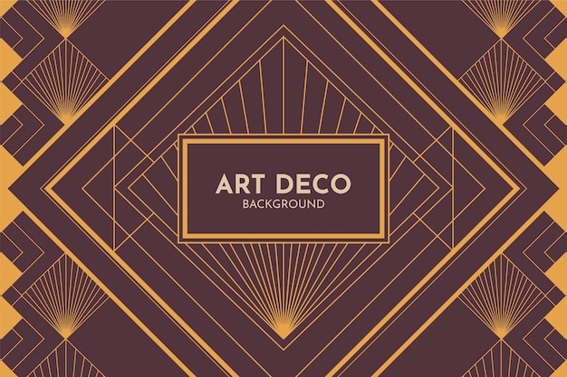 Art deco golden background flat design