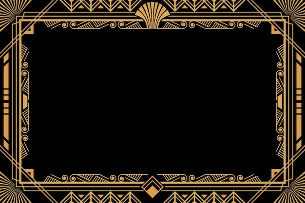 Art deco golden details background