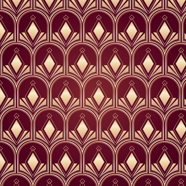 Free Vector art deco gradient red pattern