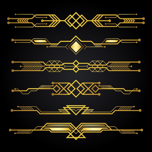 Free Vector art deco ornament collection