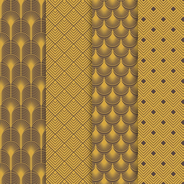 Free Vector art deco pattern collection