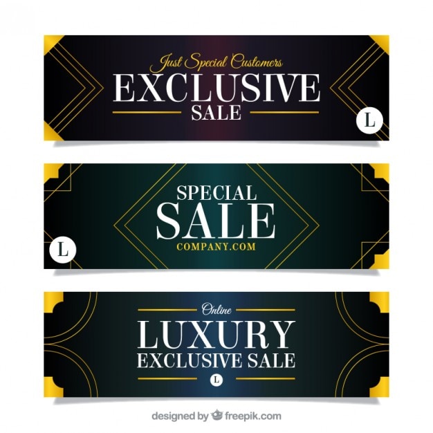 Free Vector art deco special sale banners