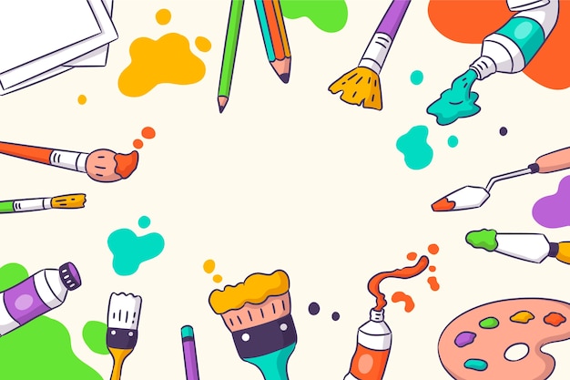 Art supplies background