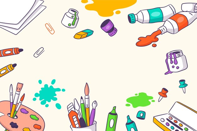 Art supplies background