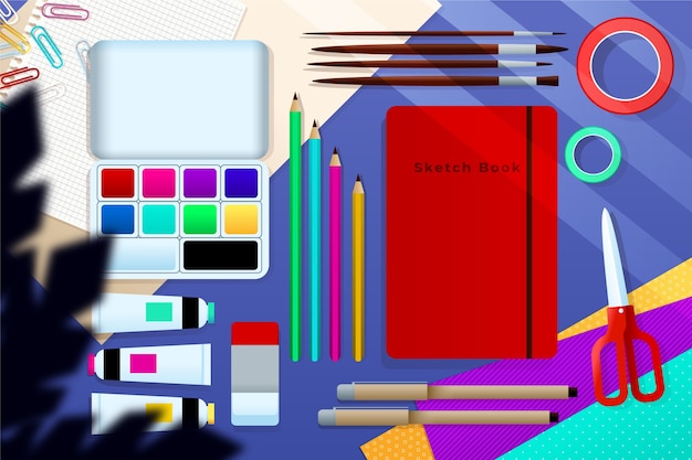 Free Vector art supplies background