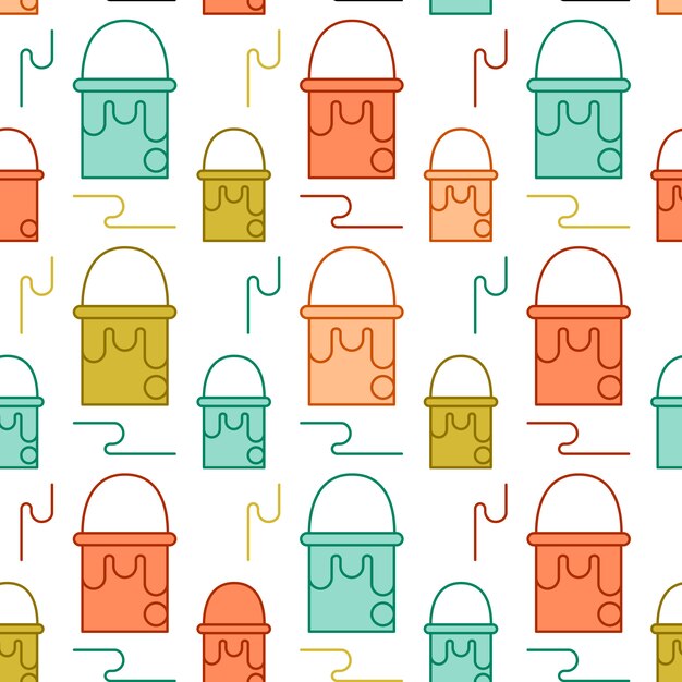 Art tools and materials creative icon seamless pattern